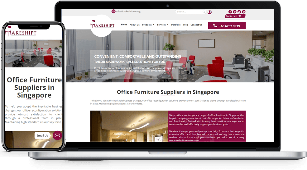 Makeshift website design from the PageTraffic portfolio