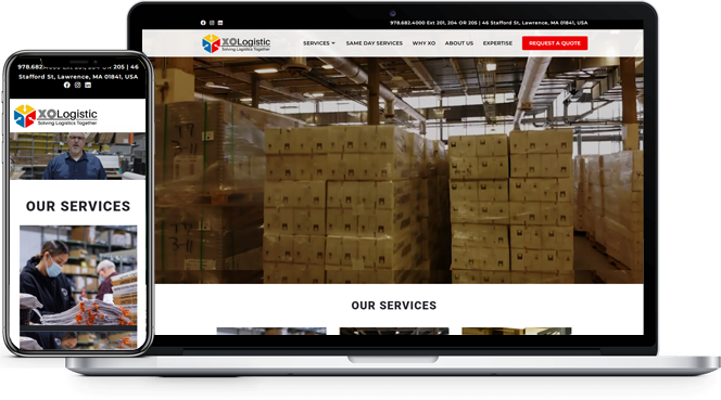 XO Logistic website design from the PageTraffic portfolio